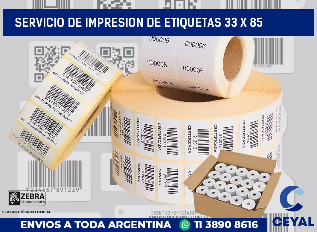 servicio de impresion de etiquetas 33 x 85