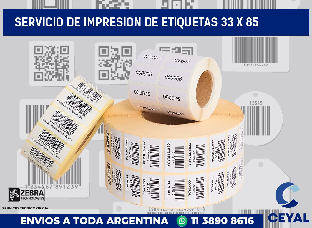 servicio de impresion de etiquetas 33 x 85