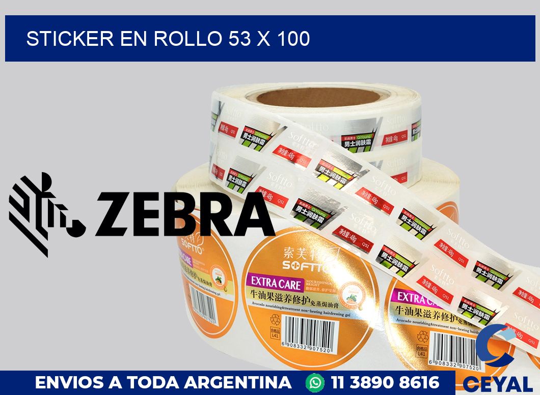 sticker en rollo 53 x 100