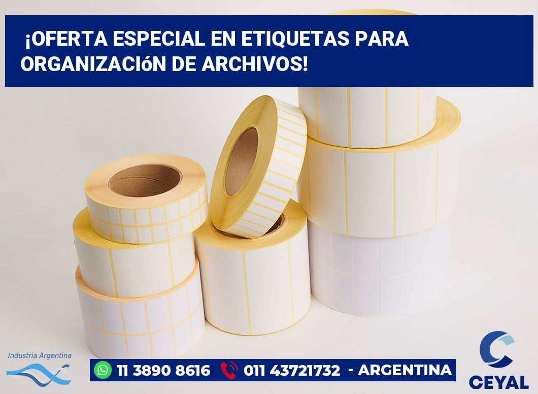 ¡Oferta Especial en Etiquetas para Organización de Archivos!