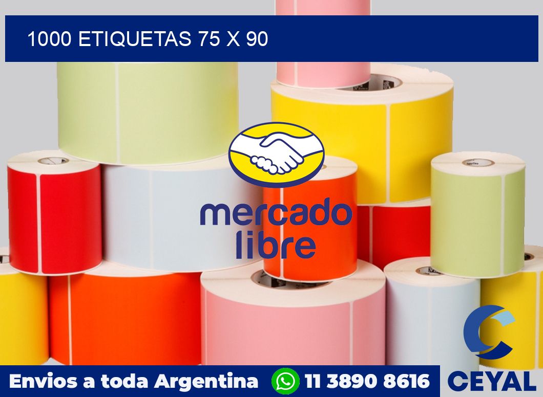 1000 etiquetas 75 x 90