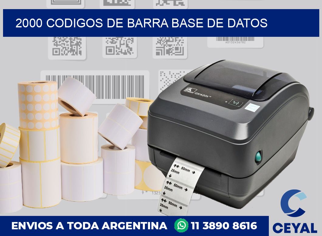 2000 Codigos de barra base de datos