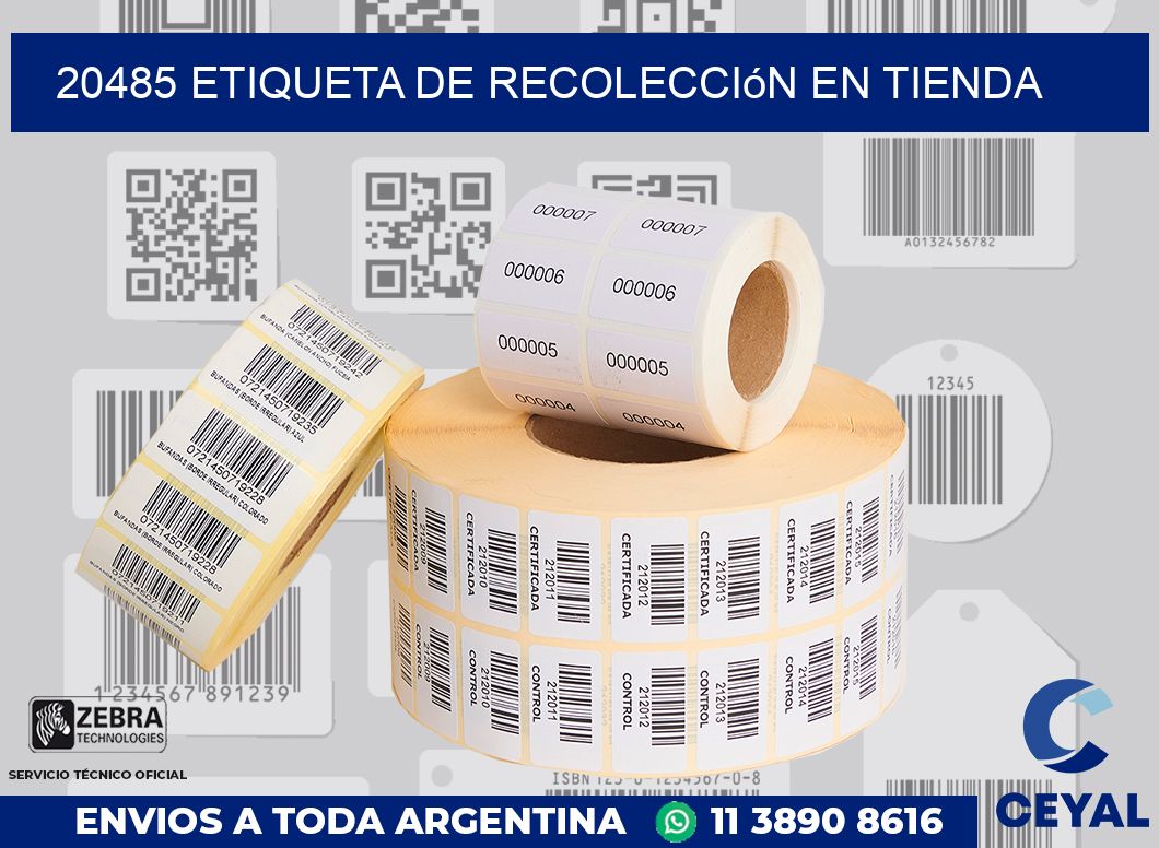 20485 Etiqueta de recolección en tienda