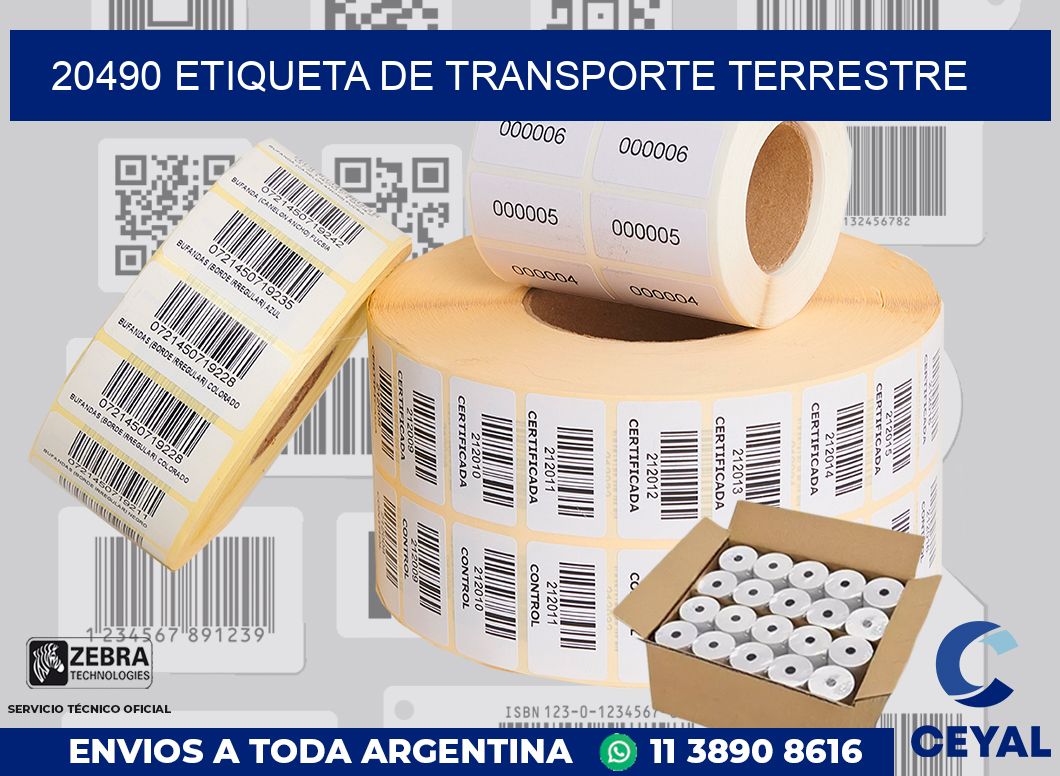 20490 Etiqueta de transporte terrestre