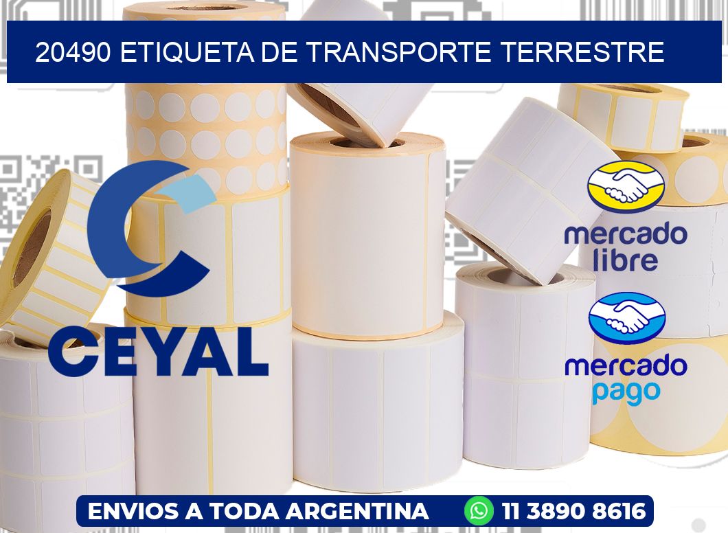 20490 Etiqueta de transporte terrestre
