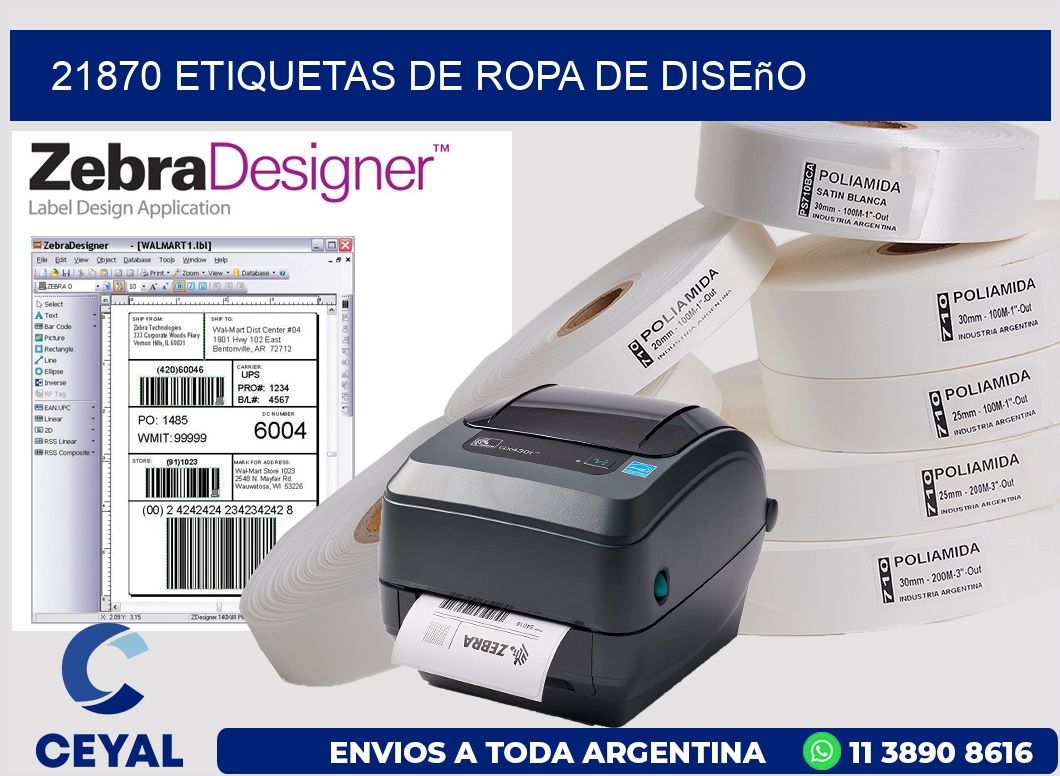 21870 Etiquetas de ropa de diseño
