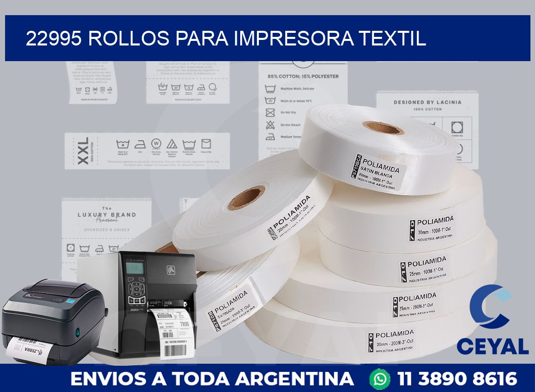 22995 rollos para impresora textil