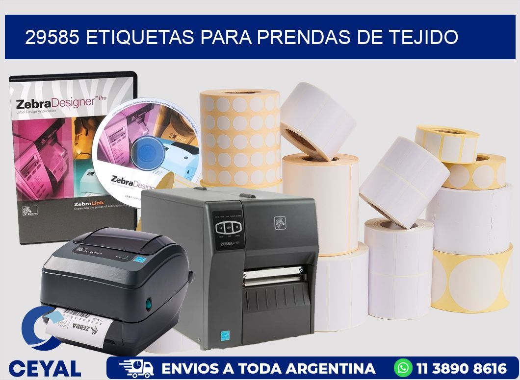 29585 Etiquetas para prendas de tejido