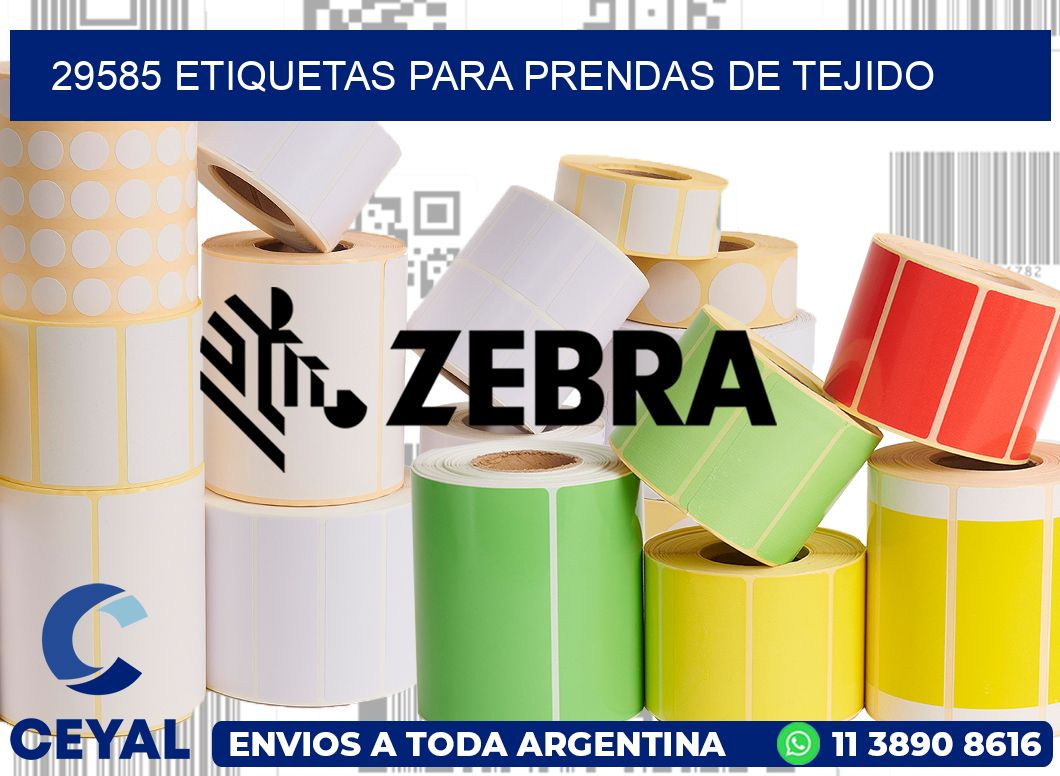 29585 Etiquetas para prendas de tejido