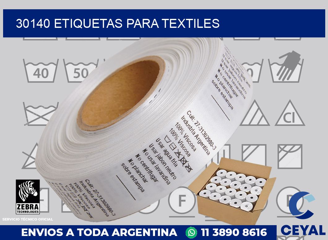 30140 etiquetas para textiles