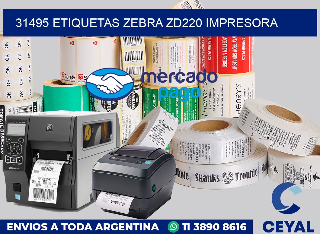 31495 etiquetas Zebra zd220 impresora