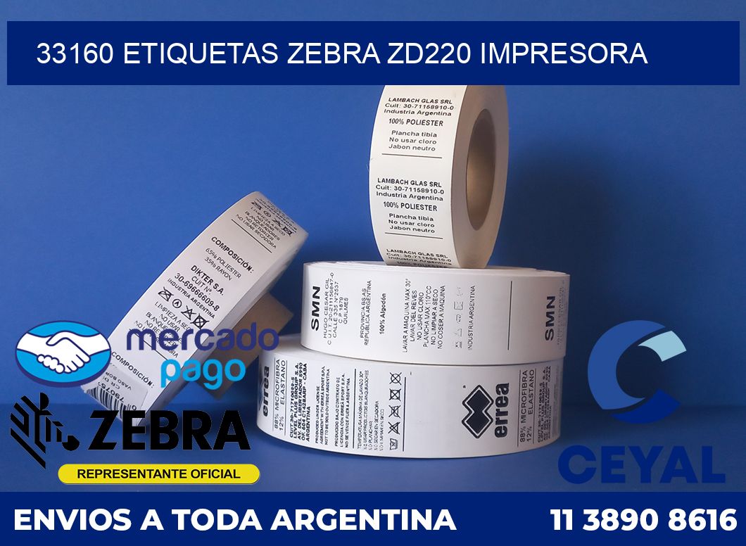 33160 etiquetas Zebra zd220 impresora