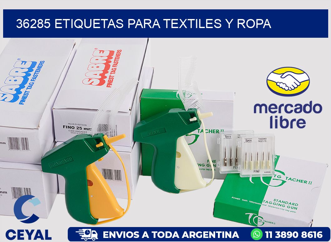 36285 Etiquetas para textiles y Ropa