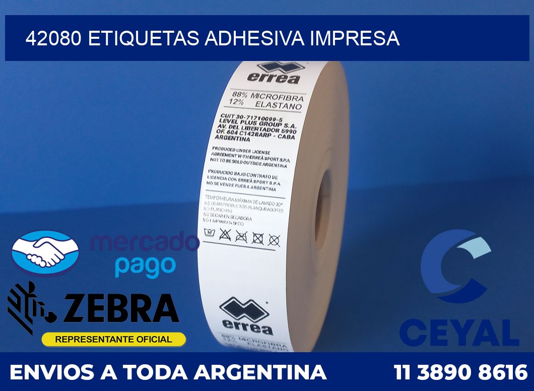 42080 etiquetas adhesiva impresa