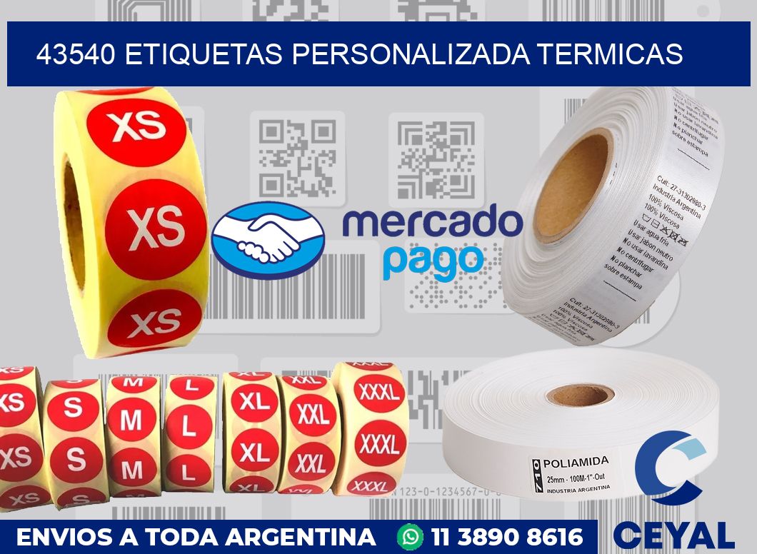 43540 etiquetas personalizada termicas