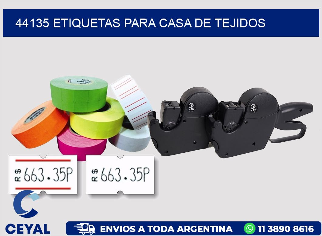 44135 Etiquetas para casa de tejidos