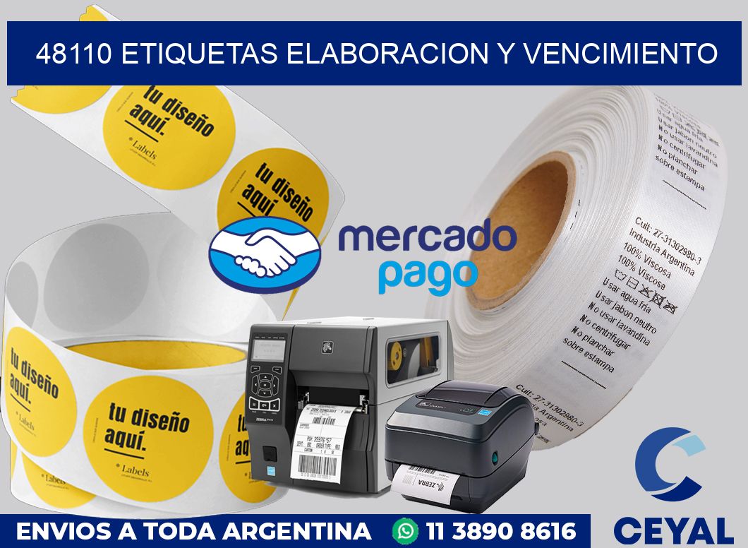 48110 Etiquetas elaboracion y vencimiento