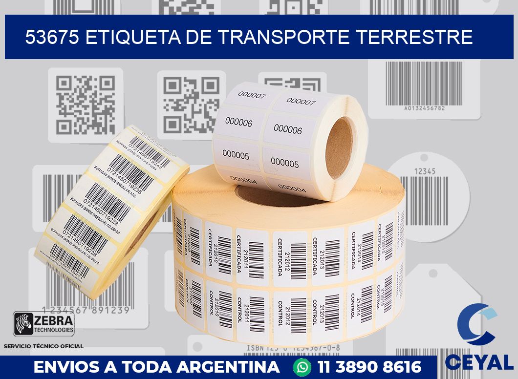 53675 Etiqueta de transporte terrestre