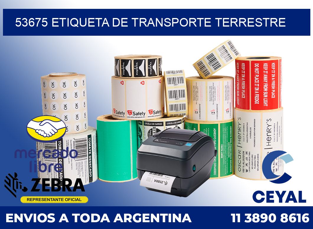 53675 Etiqueta de transporte terrestre