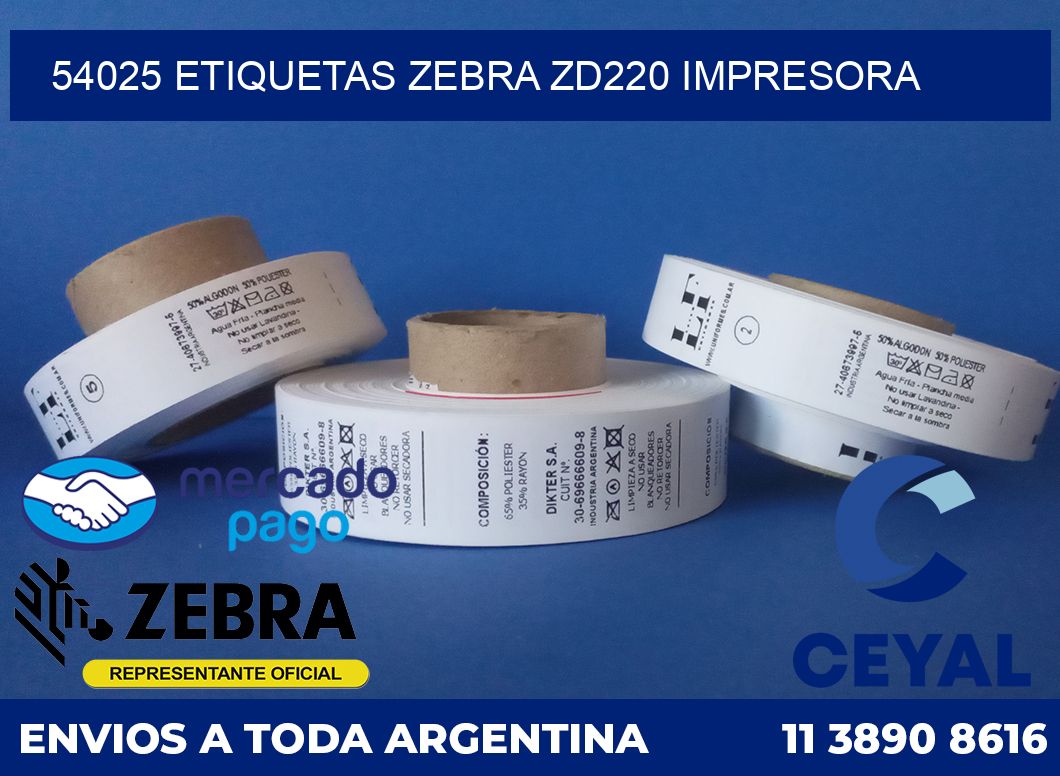 54025 etiquetas Zebra zd220 impresora