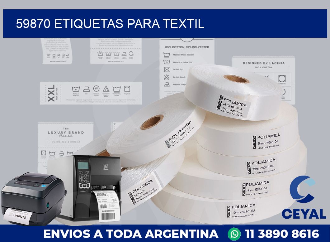 59870 etiquetas para textil