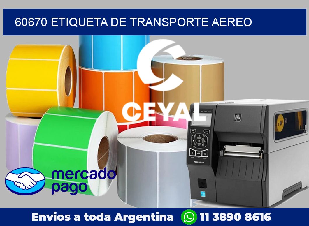 60670 Etiqueta de transporte aereo