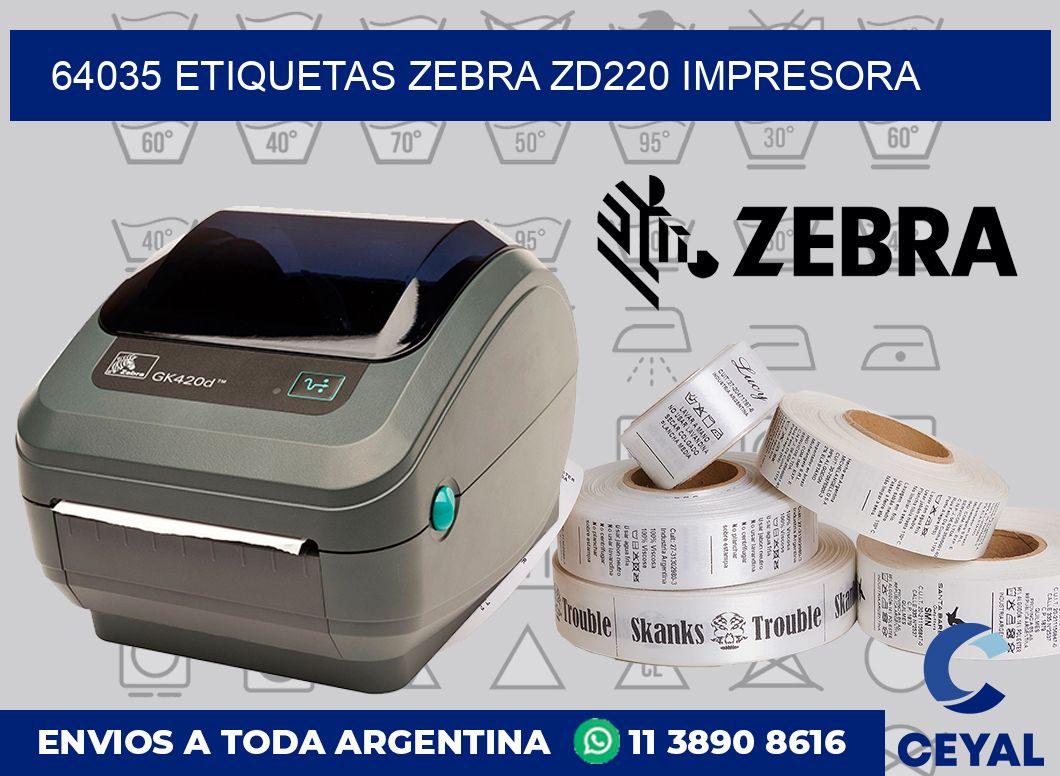 64035 etiquetas Zebra zd220 impresora