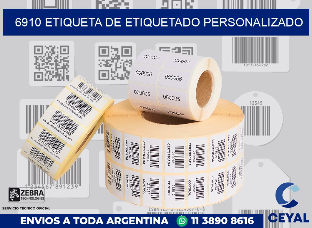 6910 Etiqueta de etiquetado personalizado