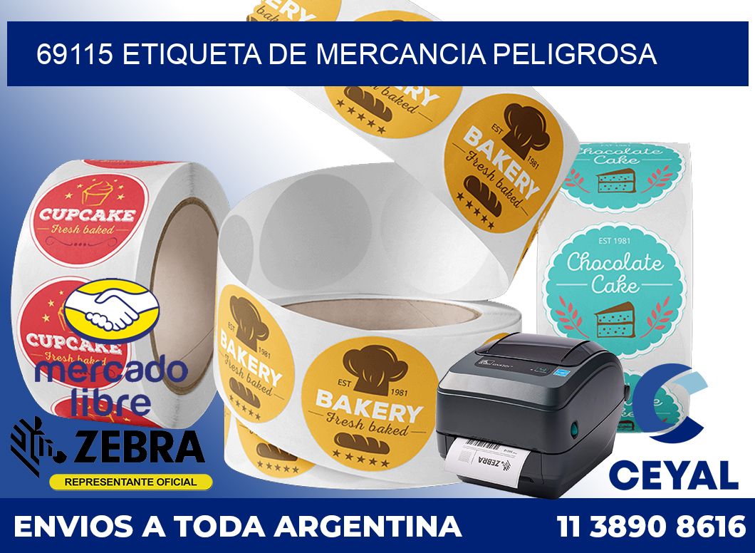69115 Etiqueta de mercancia peligrosa