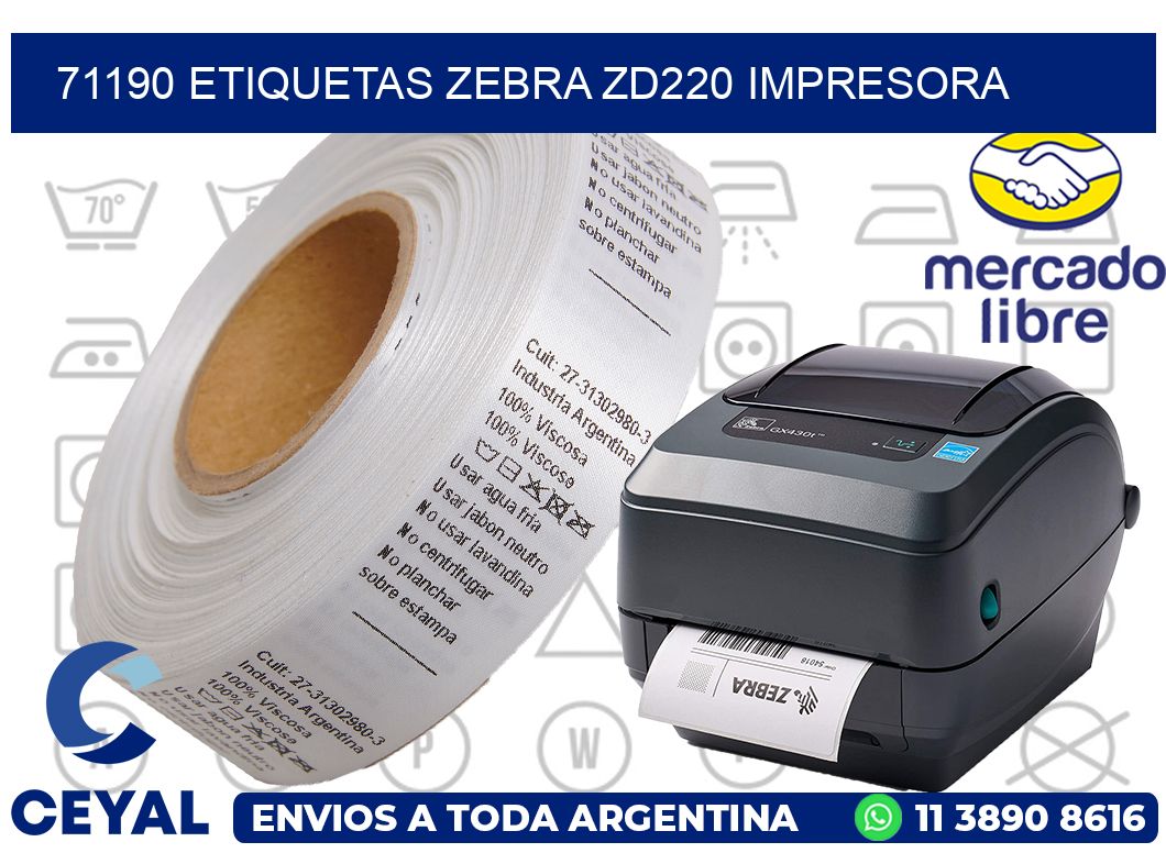 71190 etiquetas Zebra zd220 impresora