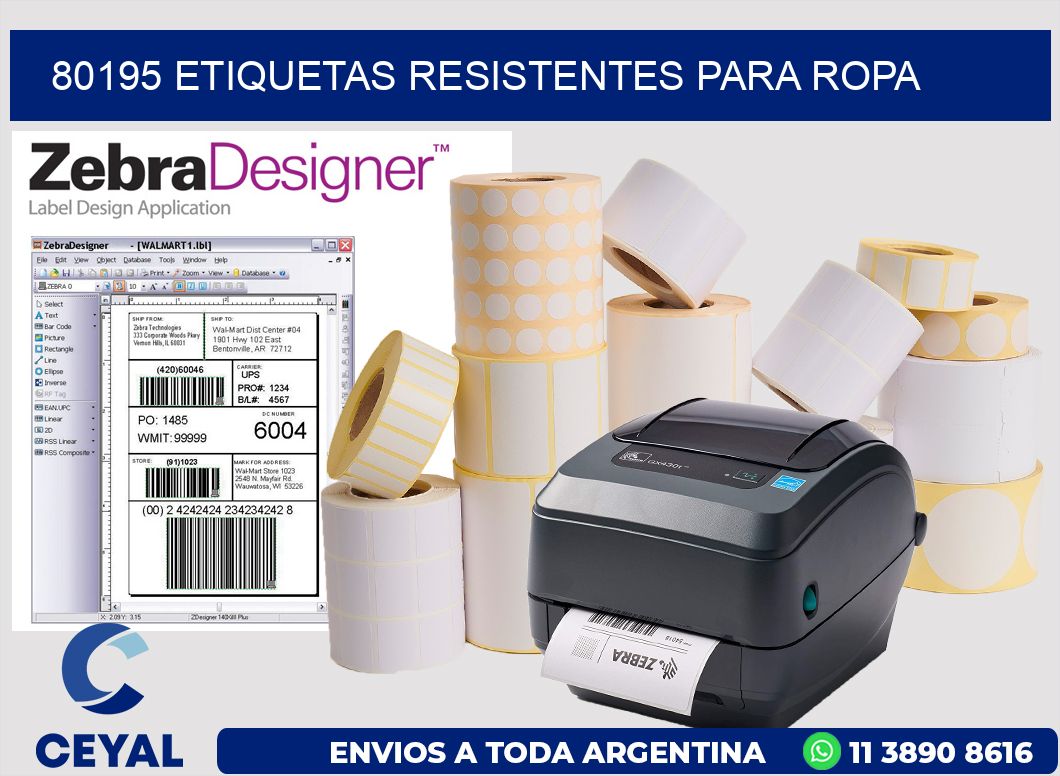 80195 Etiquetas resistentes para Ropa