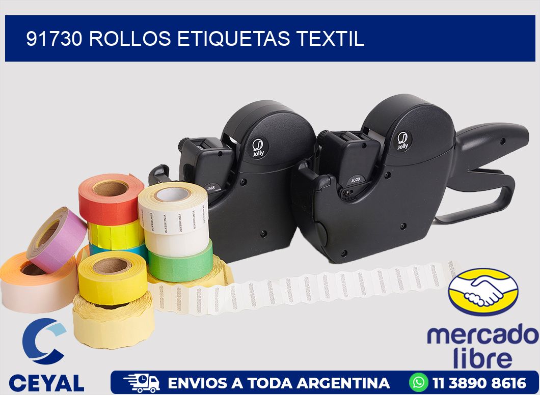 91730 rollos etiquetas textil