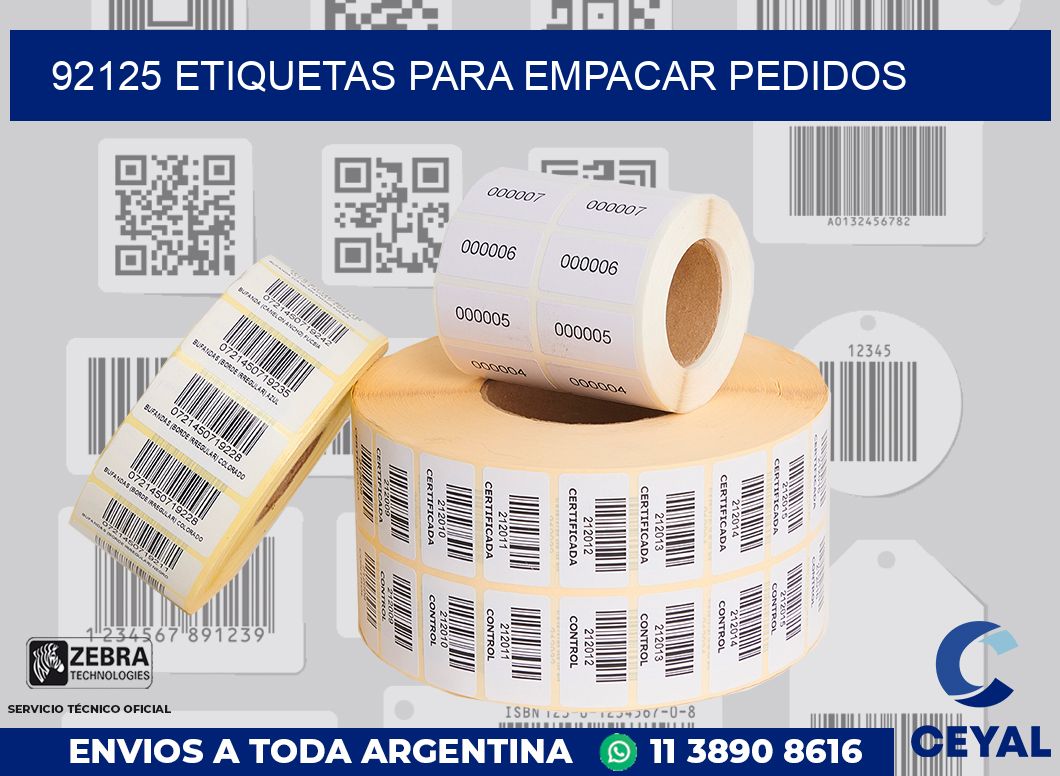 92125 Etiquetas para empacar pedidos