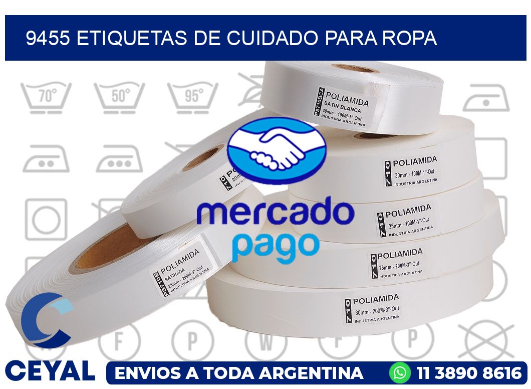 9455 Etiquetas de cuidado para ropa