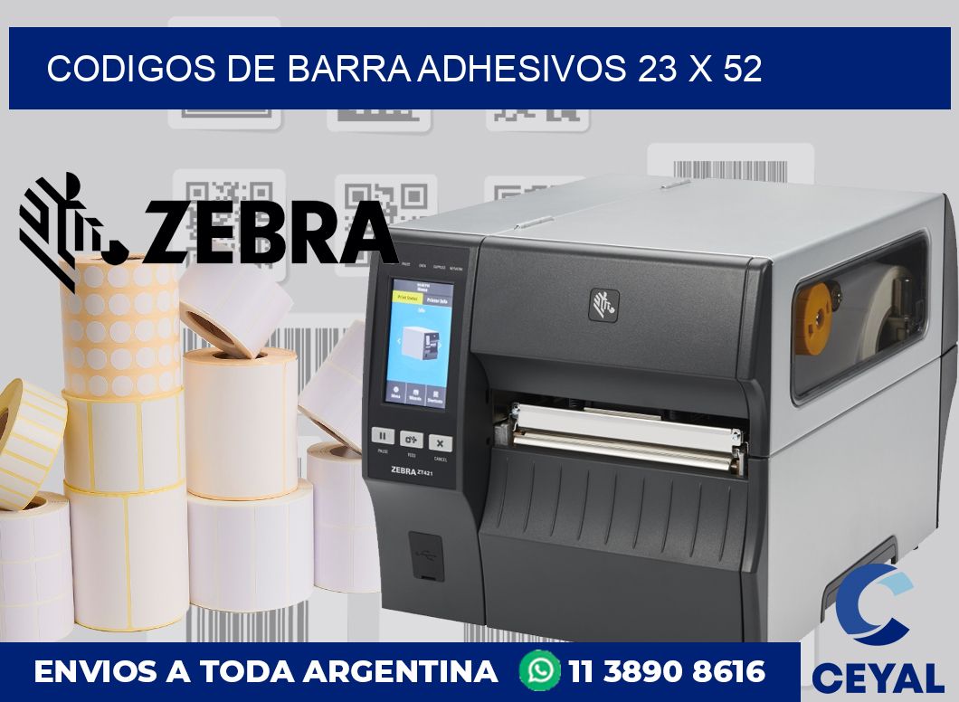 Codigos de barra adhesivos 23 x 52