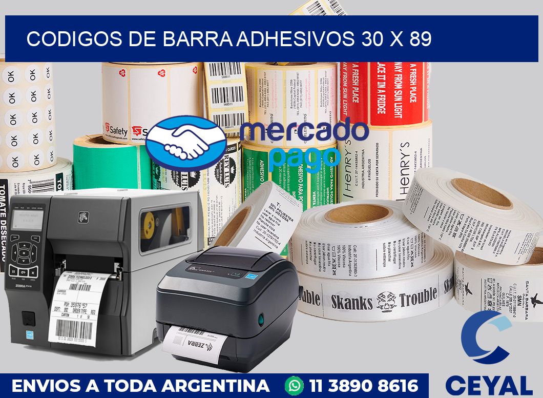 Codigos de barra adhesivos 30 x 89