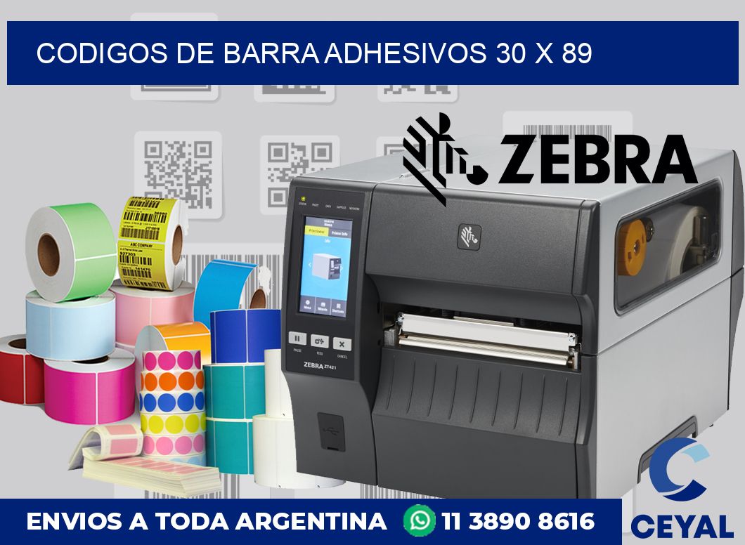 Codigos de barra adhesivos 30 x 89