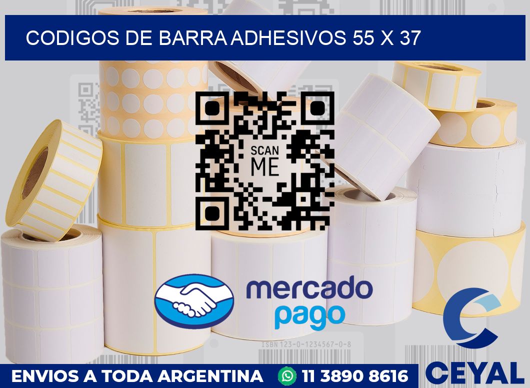 Codigos de barra adhesivos 55 x 37