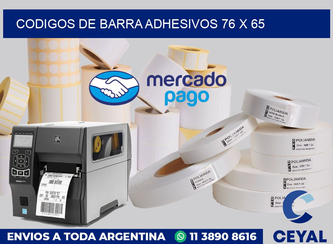 Codigos de barra adhesivos 76 x 65