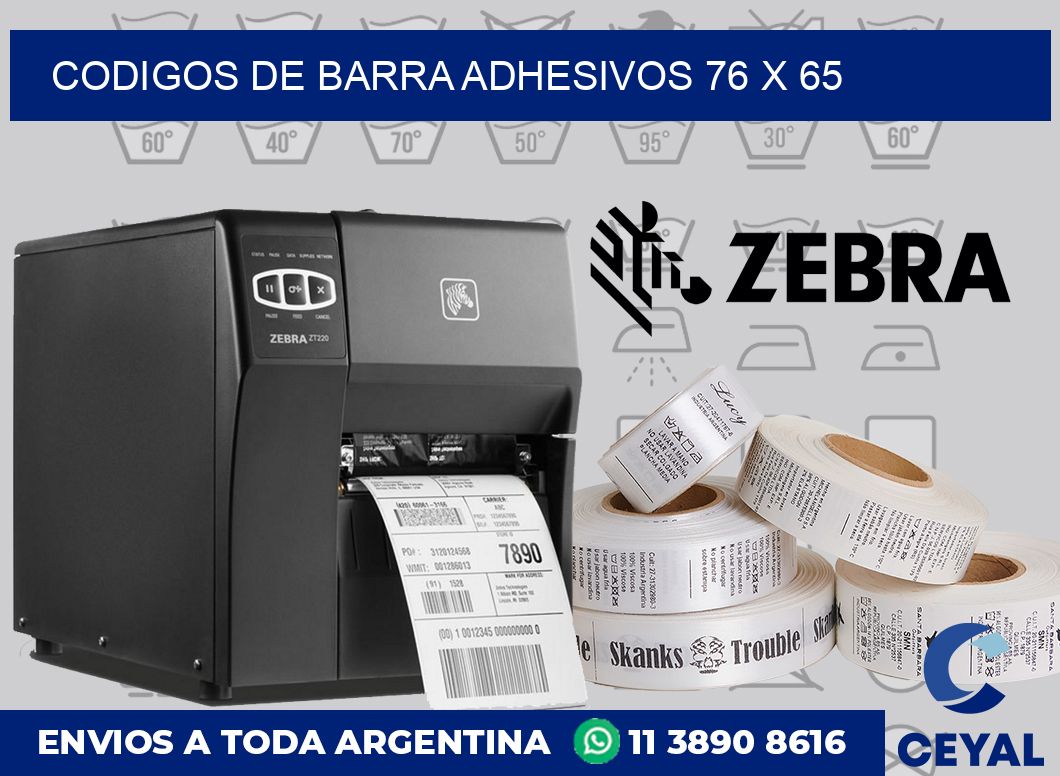 Codigos de barra adhesivos 76 x 65