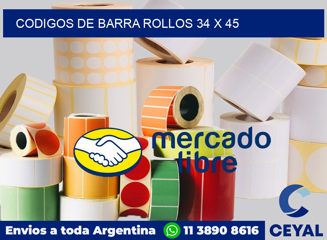 Codigos de barra rollos 34 x 45