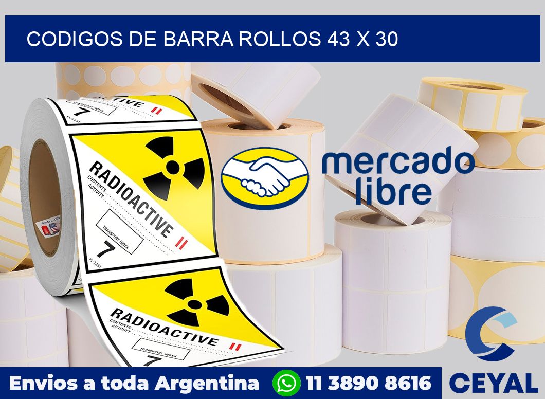 Codigos de barra rollos 43 x 30