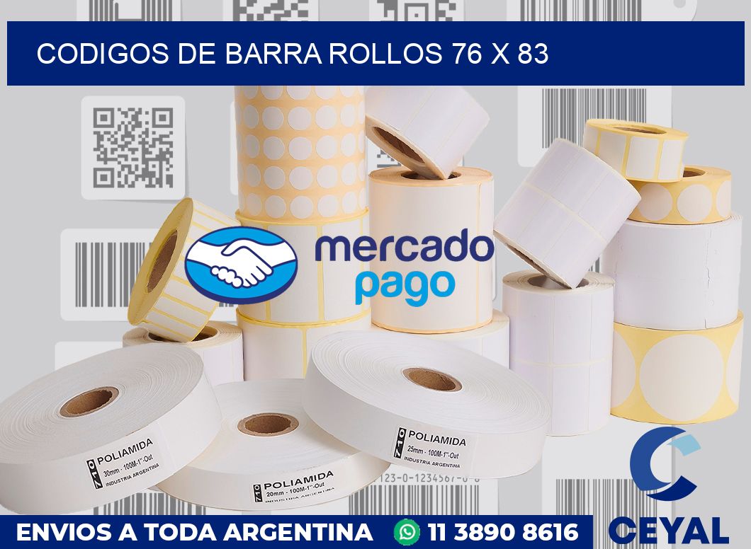 Codigos de barra rollos 76 x 83