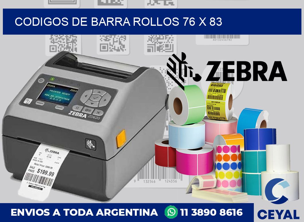 Codigos de barra rollos 76 x 83