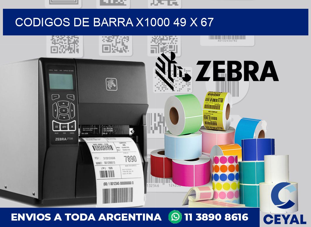 Codigos de barra x1000 49 x 67
