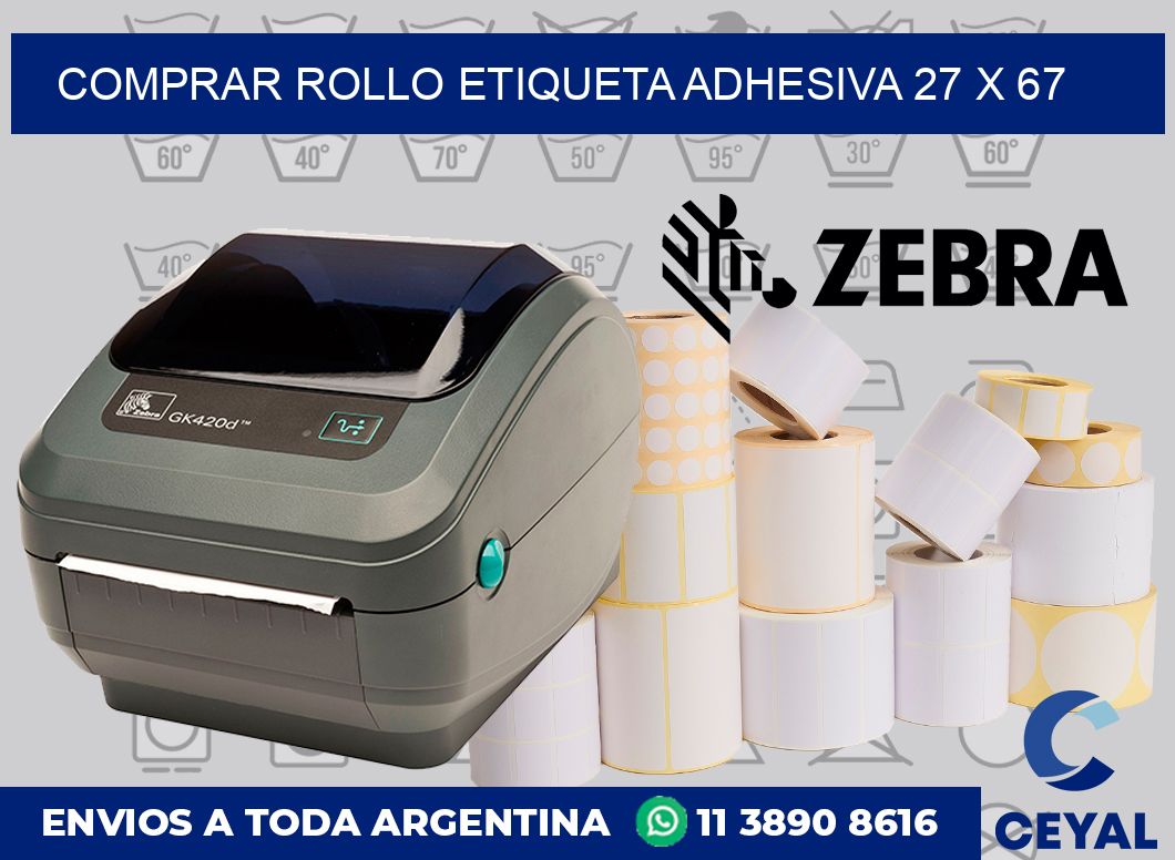 Comprar rollo etiqueta adhesiva 27 x 67