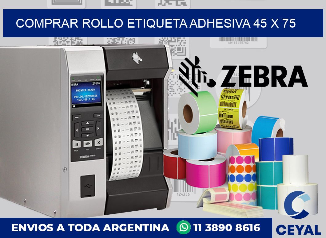 Comprar rollo etiqueta adhesiva 45 x 75