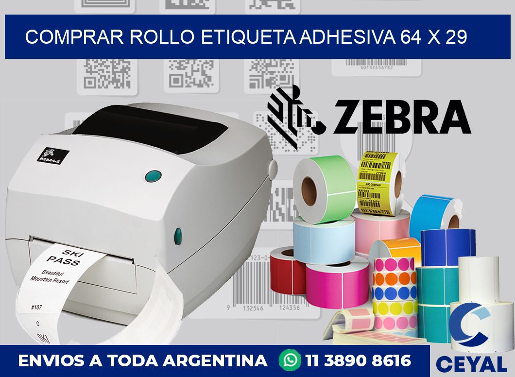 Comprar rollo etiqueta adhesiva 64 x 29