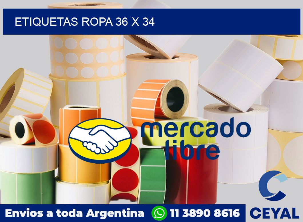 Etiquetas ropa 36 x 34