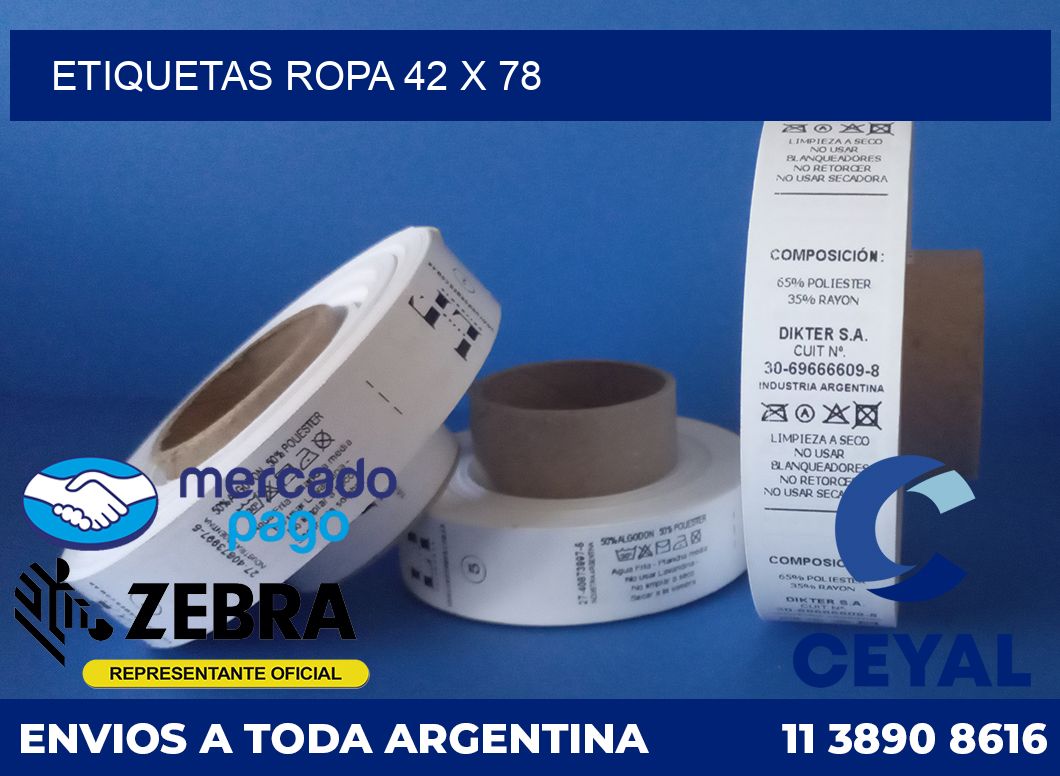 Etiquetas ropa 42 x 78